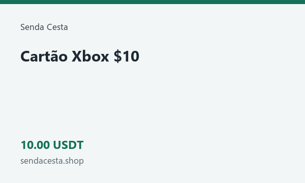 Cartão Xbox $10 · 10 USDT